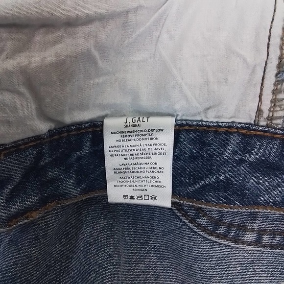 Brandy‎ Melville J Galt Mid Rise Button Fly Jeans Size Small in Med Wash Denim - Picture 13 of 14